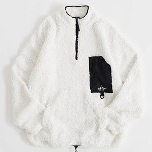 18 East Echo Half Zip Pullover WHITEOUT ORGANIC COTTON SHERPA